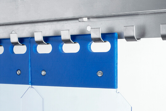 Streifenvorhang PVC - HDPE Halter im Detail