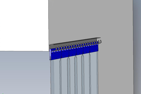 Streifenvorhang PVC - Montage